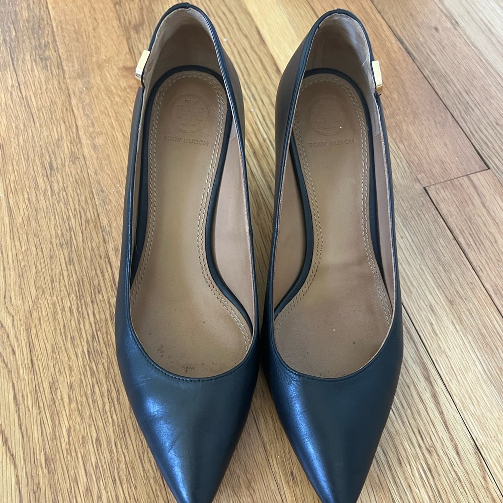 Tory Burch Black Leather Heels
